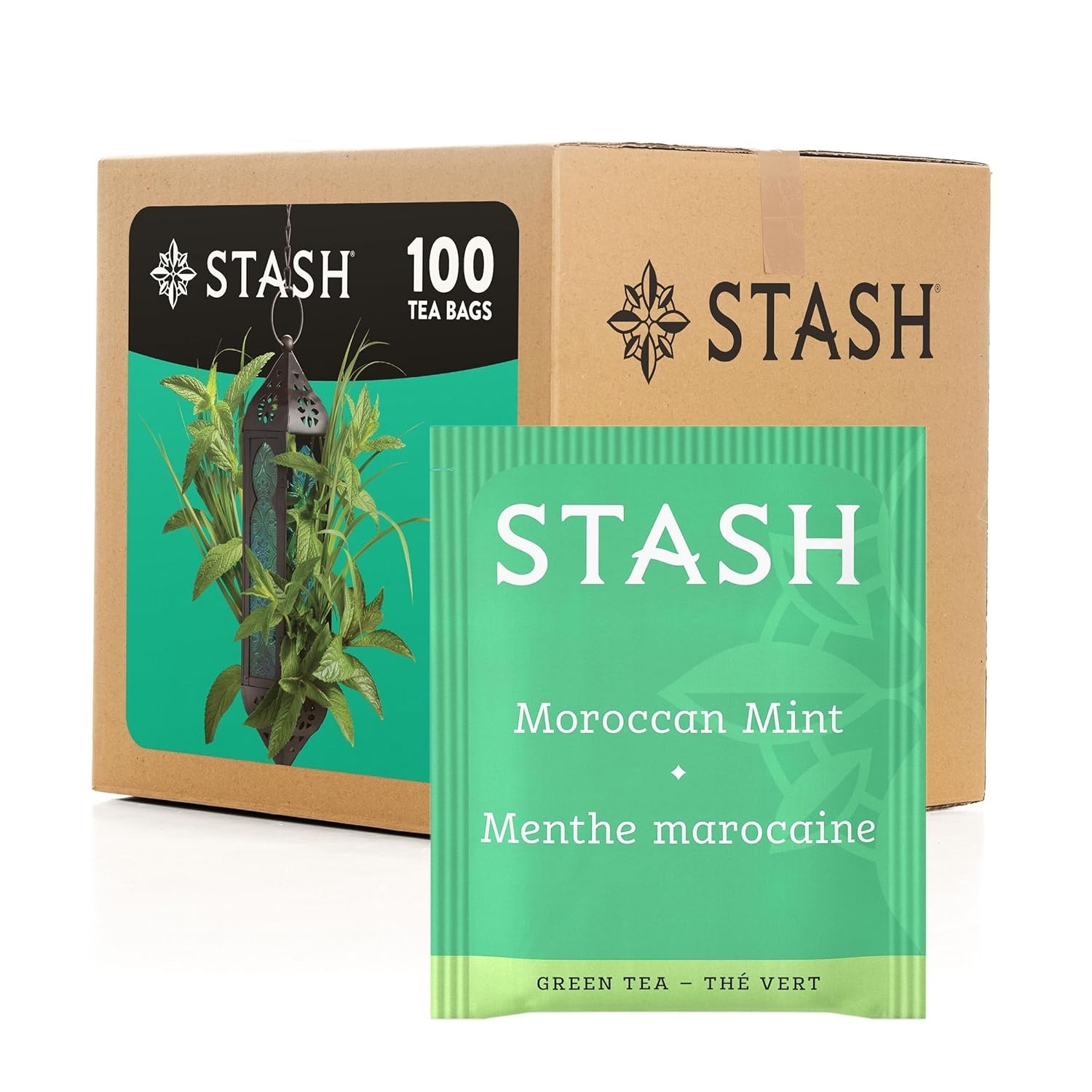 Elevate Your Tea Time: 100 Count Moroccan Mint Green Tea Bags, Kosher & Natural