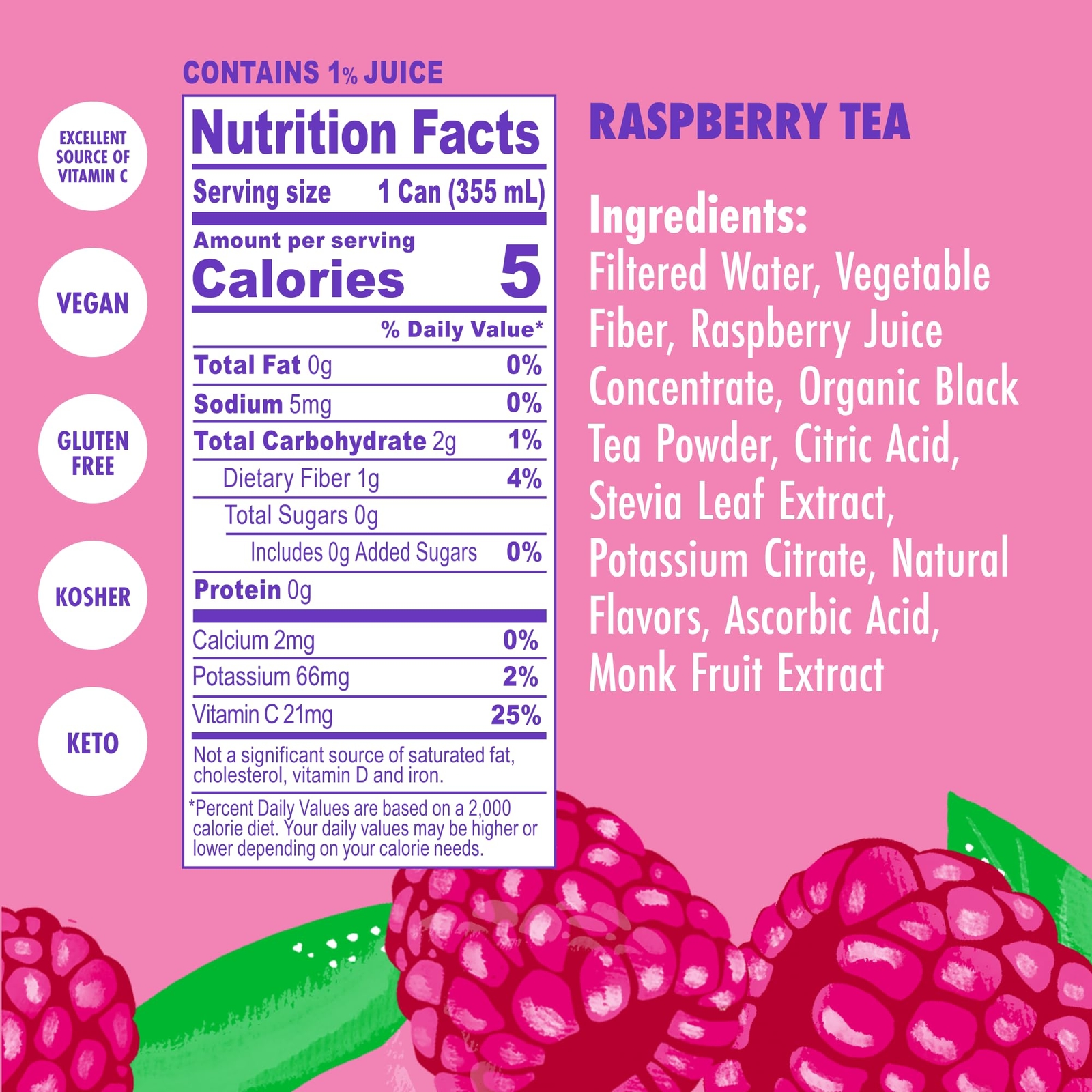 Raspberry Tea – Sugar Free Fruit Tea Low Carb Paleo-Friendly Gluten Free Iced…