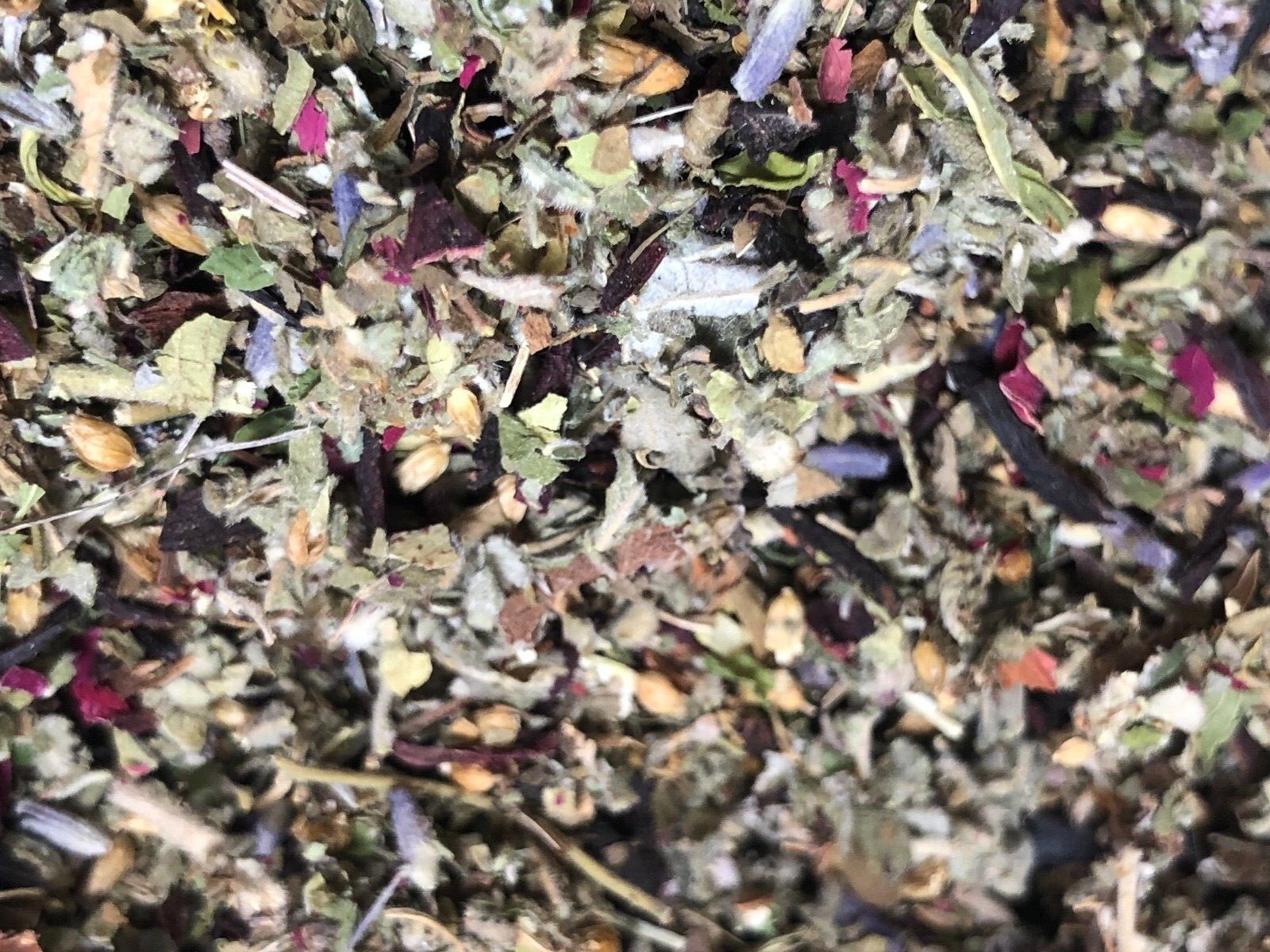Lavender Yarrow Marsh Hibiscus Mint Rose Skullcap Damiana Raspberry – no.48 mix