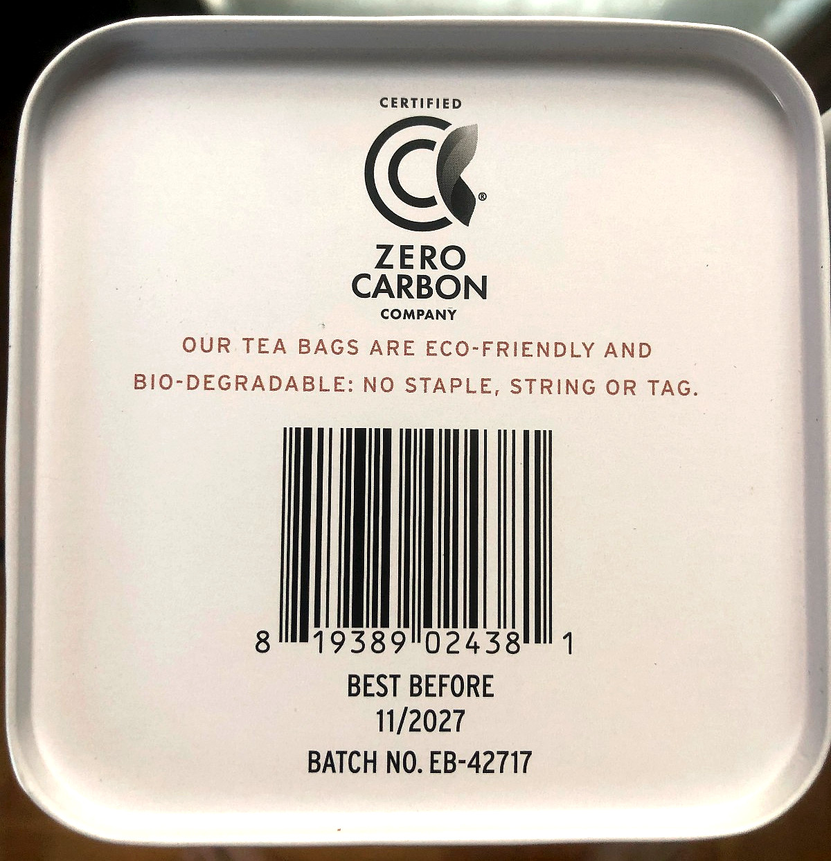 2 x Tea Now Zero Carbon Earl Grey Black Tea, 50 tea bags in ea Tin Box 11/2027