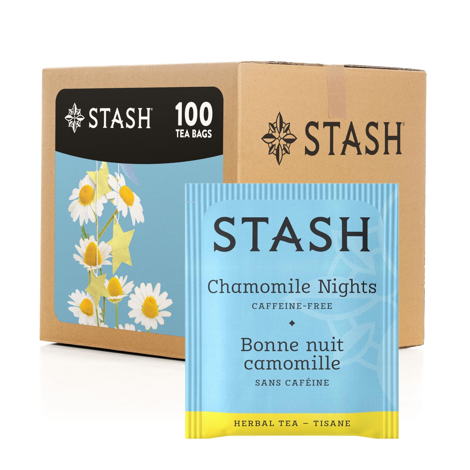 Stash Tea Chamomile Nights Herbal Tea, Box of 100 100 Count (Pack 1)