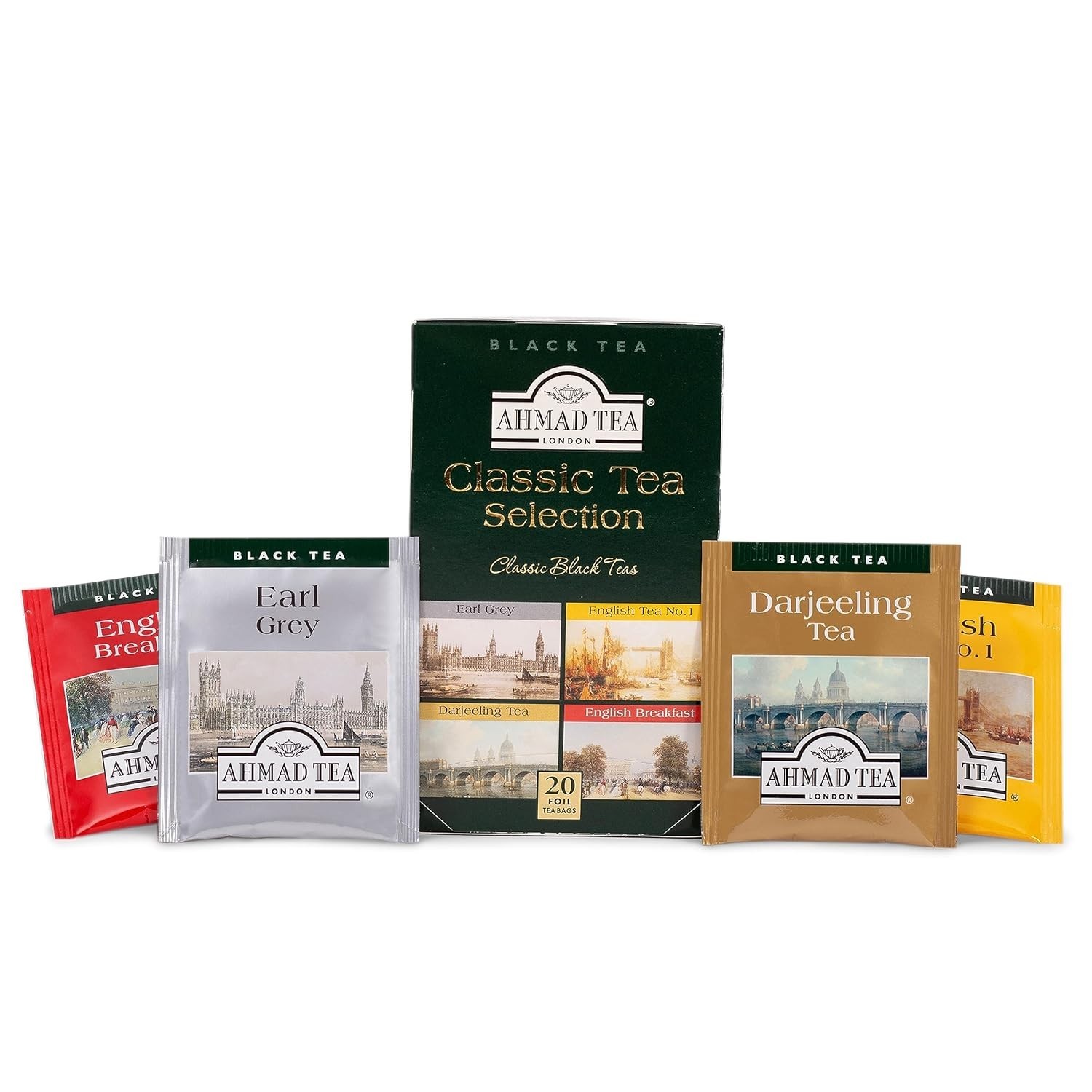 Earl Grey, English Breakfast & More: Classic Black Tea Selection – 20 Teabags