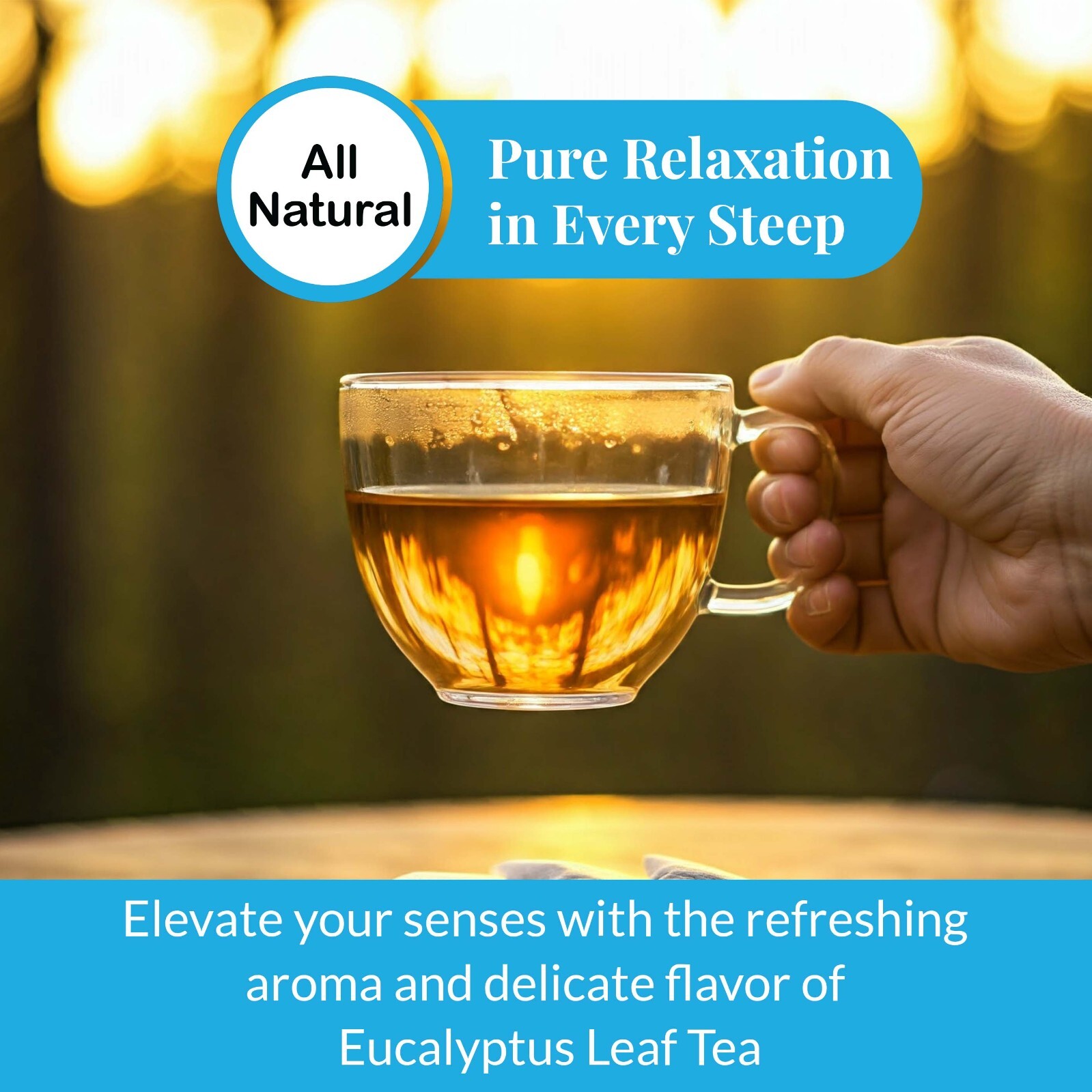 Pure Eucalyptus Tea – 75 Bags, Eucalyptus Leaf Tea, Soothing Tea, Caffeine Free