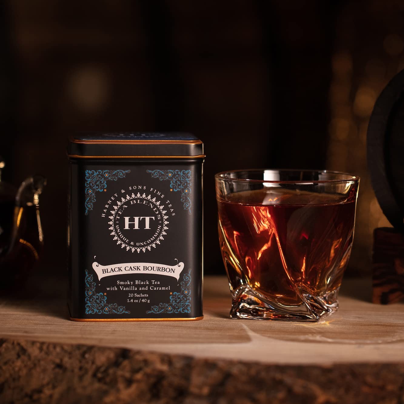Harney & Sons Black Cask Bourbon Tea, 20 Sachets 20 Count (Pack of 1),