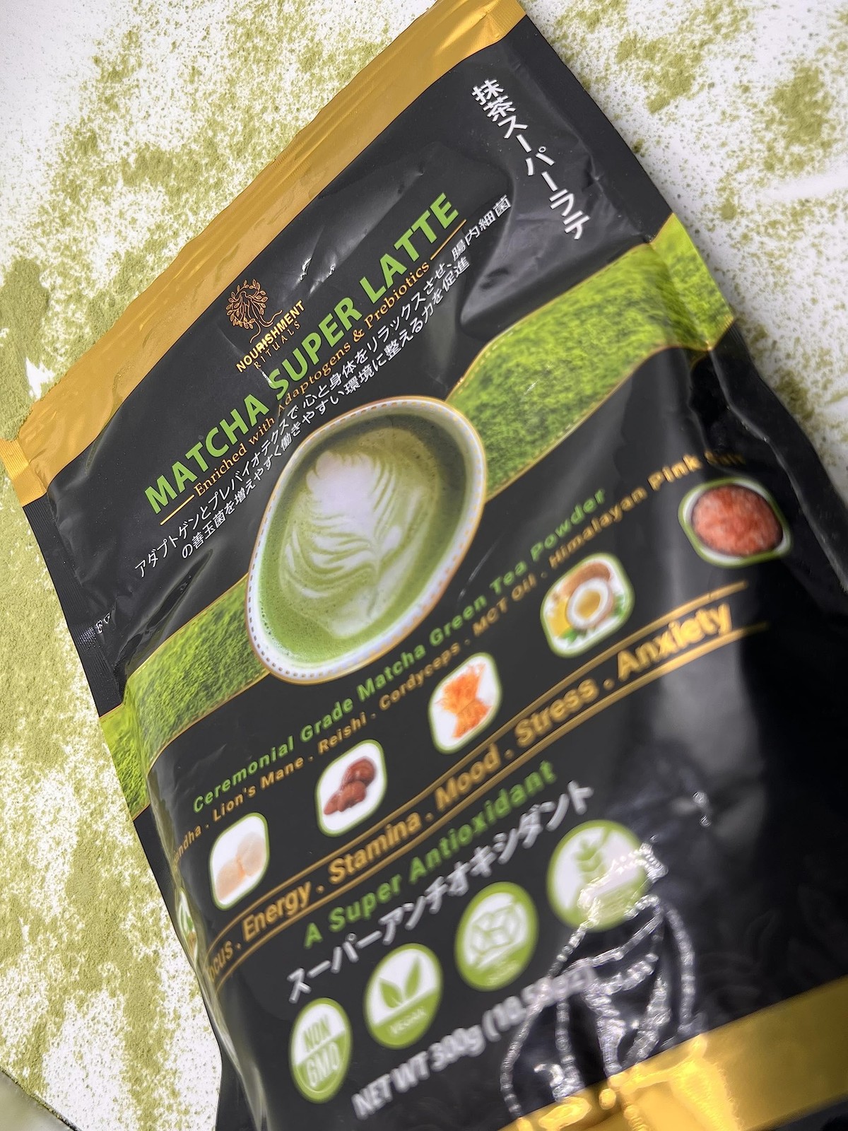 Nourishment Rituals Matcha Latte Powder – Green Tea with Adaptogens for Energ…