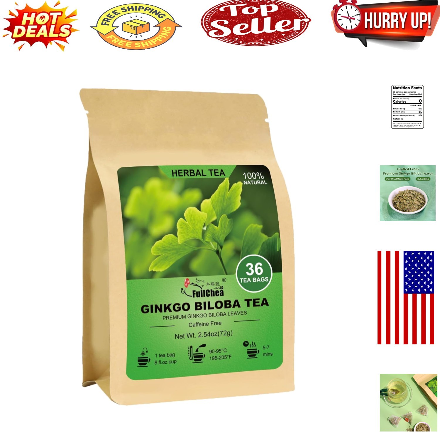 Ginkgo Biloba Tea Bags – Support Memory & Focus