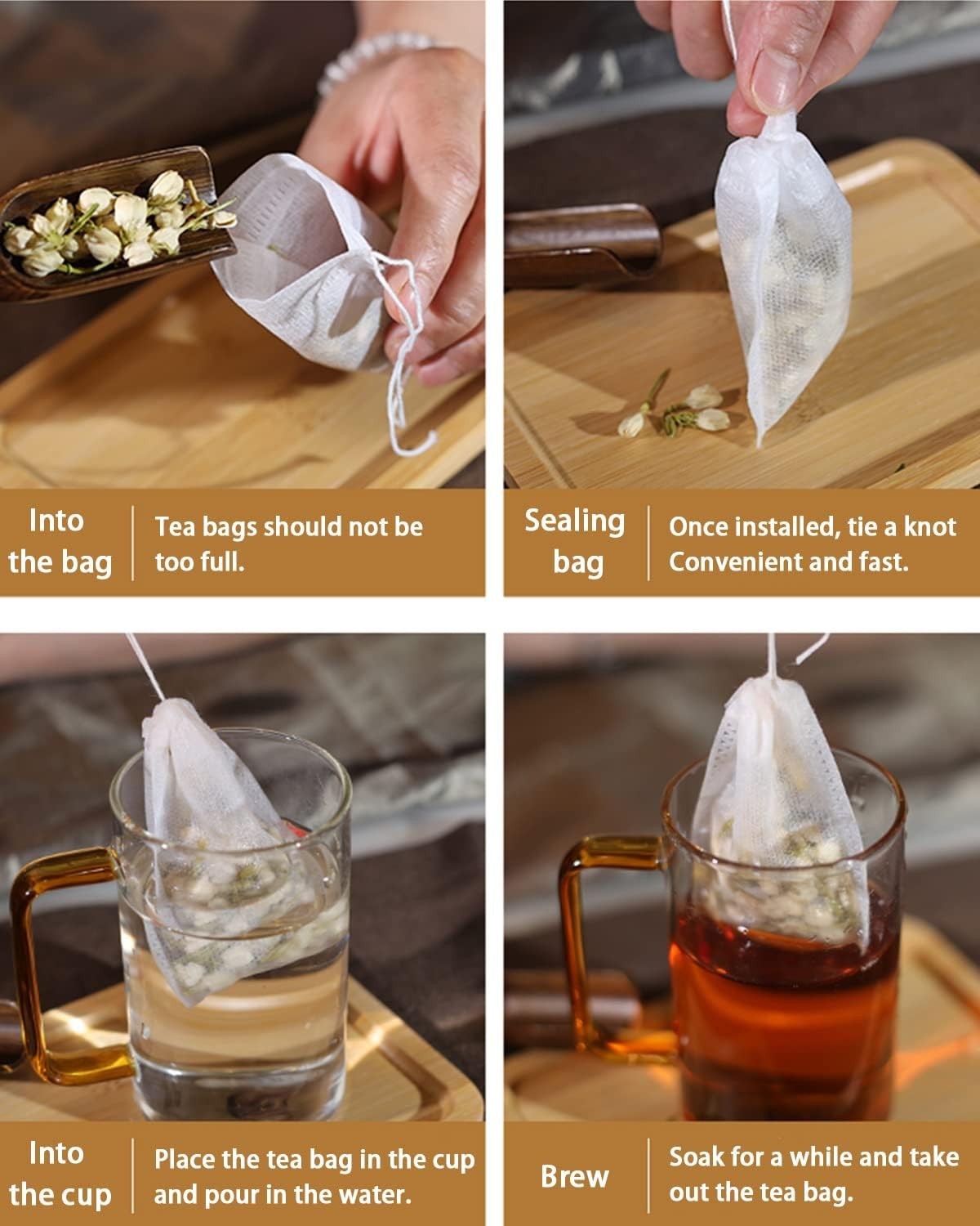 High-Quality Disposable Tea Bags – 200pcs for Loose Leaf and DIY Herbal Teas