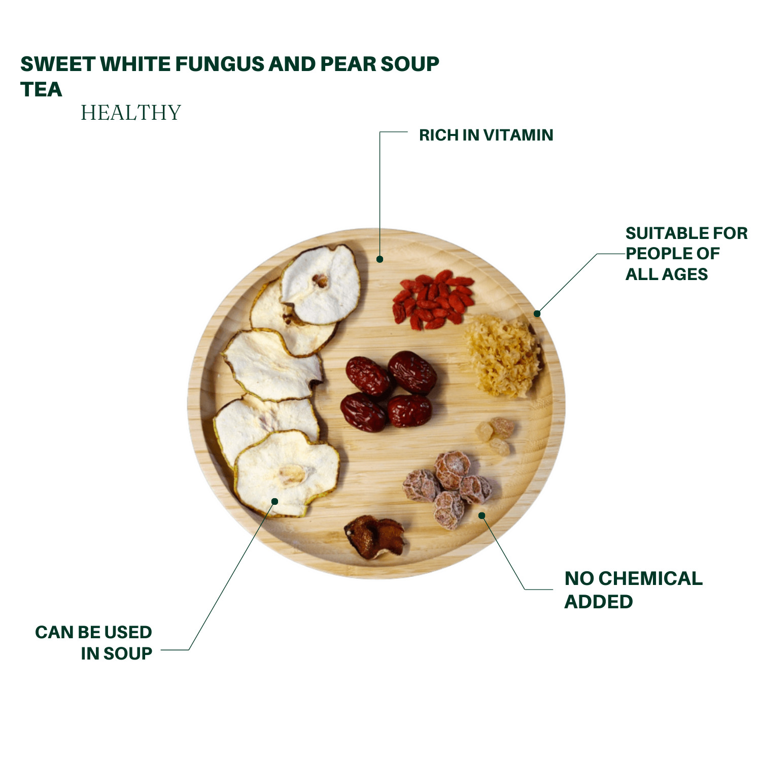Royal Seafood USA Premium Beijing White Fungus and Pear Soup 小吊梨汤汤料包 2-3人份