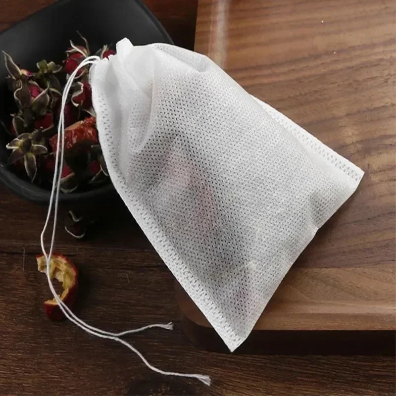 100pcs Empty Tea Bag Disposable Drawstring Seal Teabags Loose Leaf Tea Filters