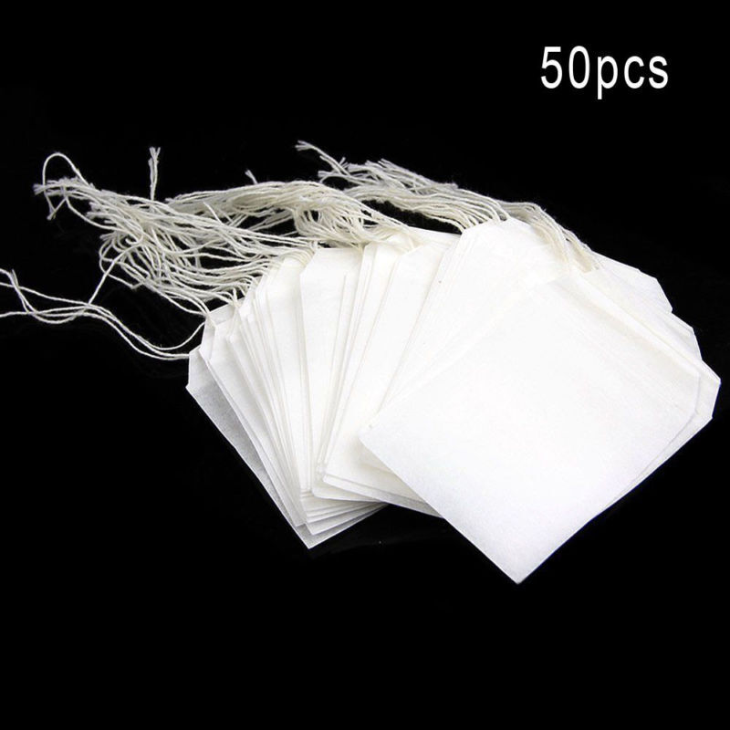 100-1000 7x5cm Muslin Drawstring Bags Spices Soap Herbs Tea Non-Woven Fabrics
