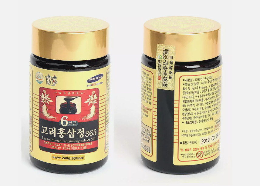 Korean 6 Years Red Ginseng Extract 365, Saponin, Panax 240g x 1eared ginseng tea