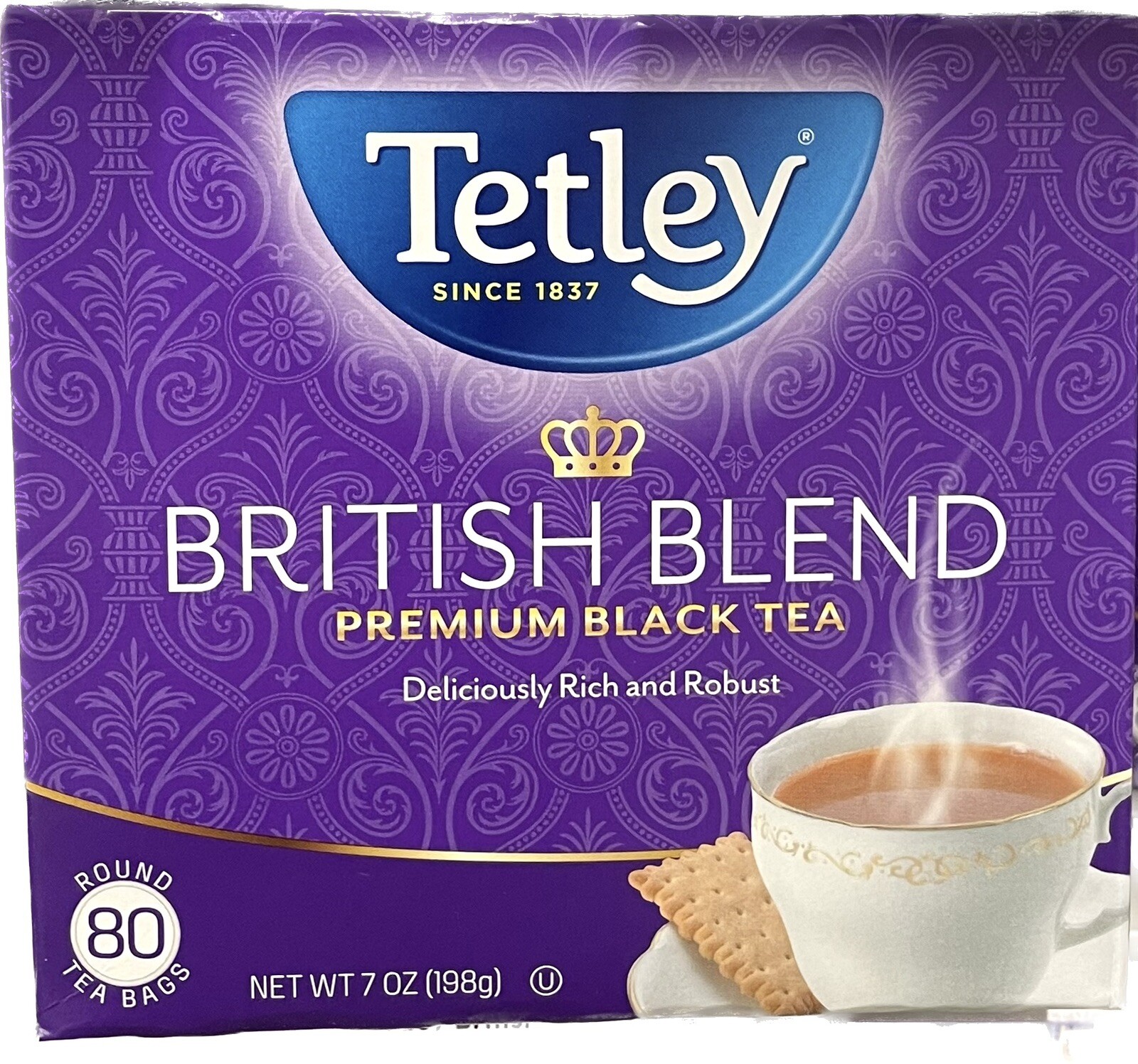 7oz Tetley British Blend Premium Black Tea, 80 Round Tea Bags