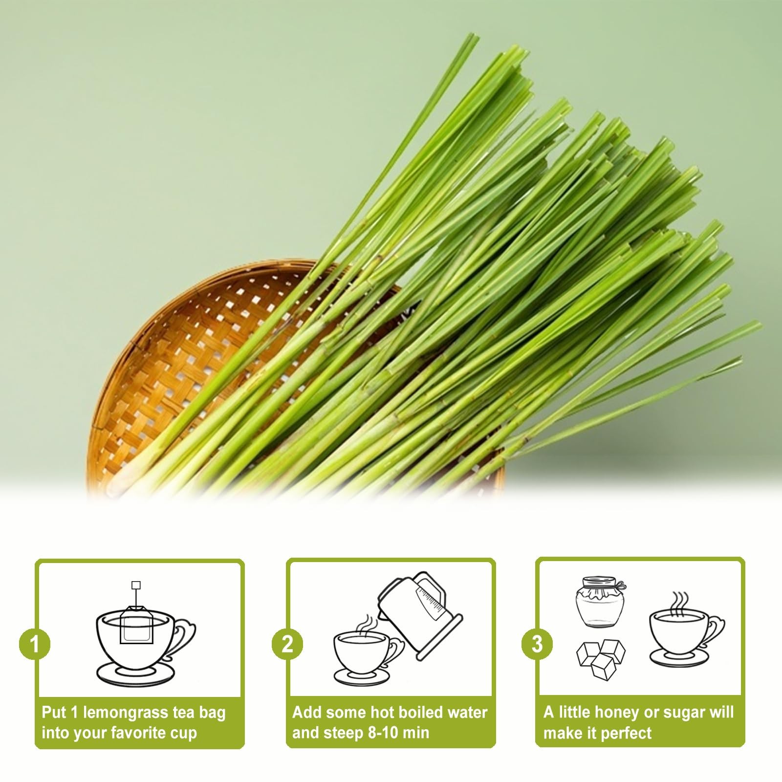 – Lemongrass Tea Bags, 40 Count – Premium Natural Lemon Grass Herbal Tea Bags…