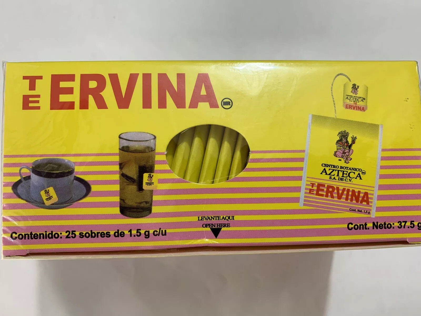 Te Ervina 2 Pack 50 Tea Bags Palo Brazil Zapote Blanco Azahar Manita