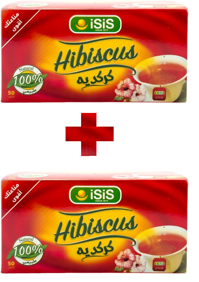 ISIS Herbal Hibiscus Tea 100% Organic and Natural Egyptian 2 x 50 Bags