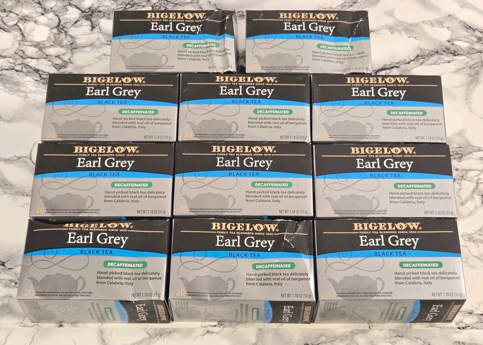 (LOT OF 11 BOXES) Bigelow Earl Grey Decaffeinated Black Tea (220 Tea Bags Total)