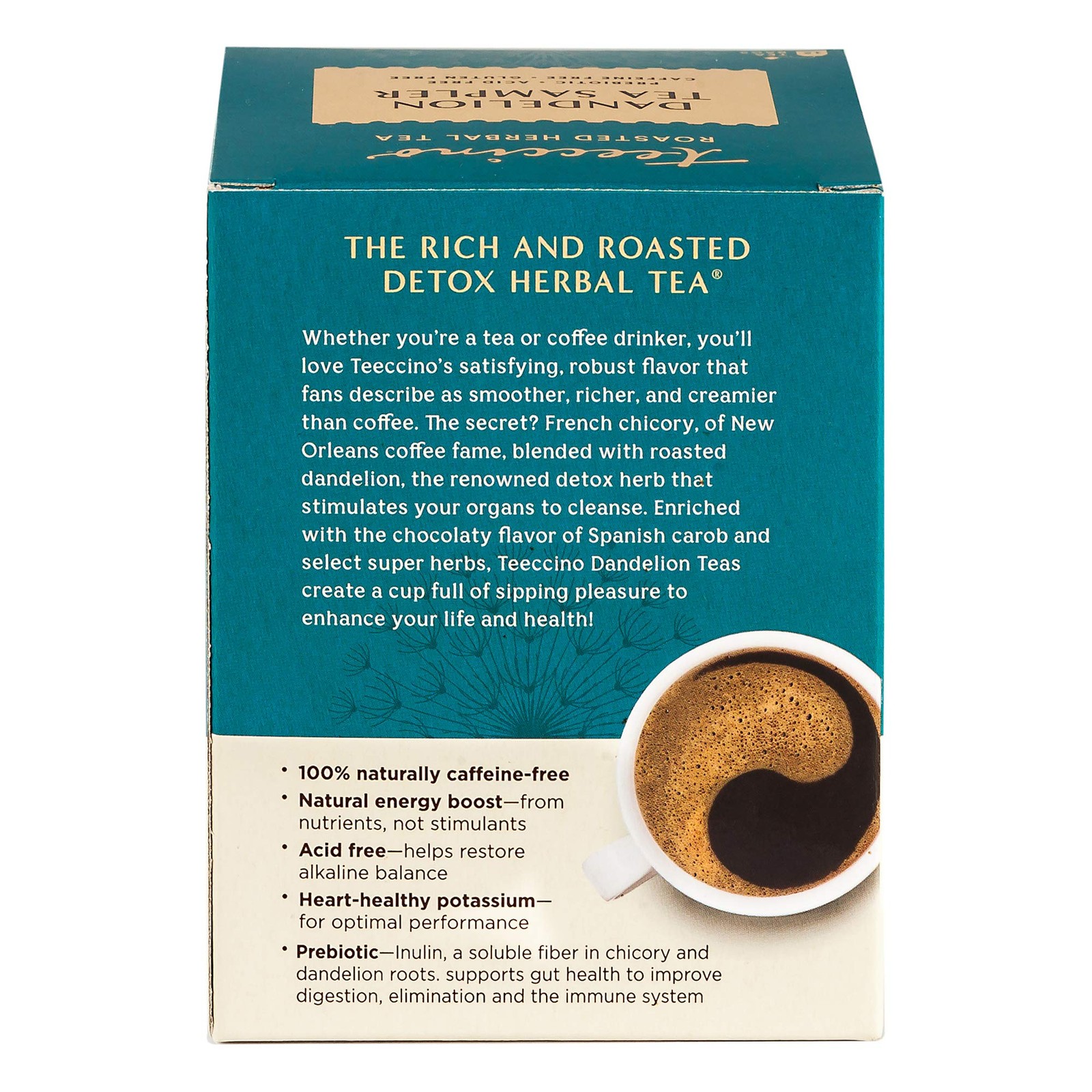 Teeccino Dandelion Tea Sampler – 12 Caffeine-Free Herbal Tea Bags