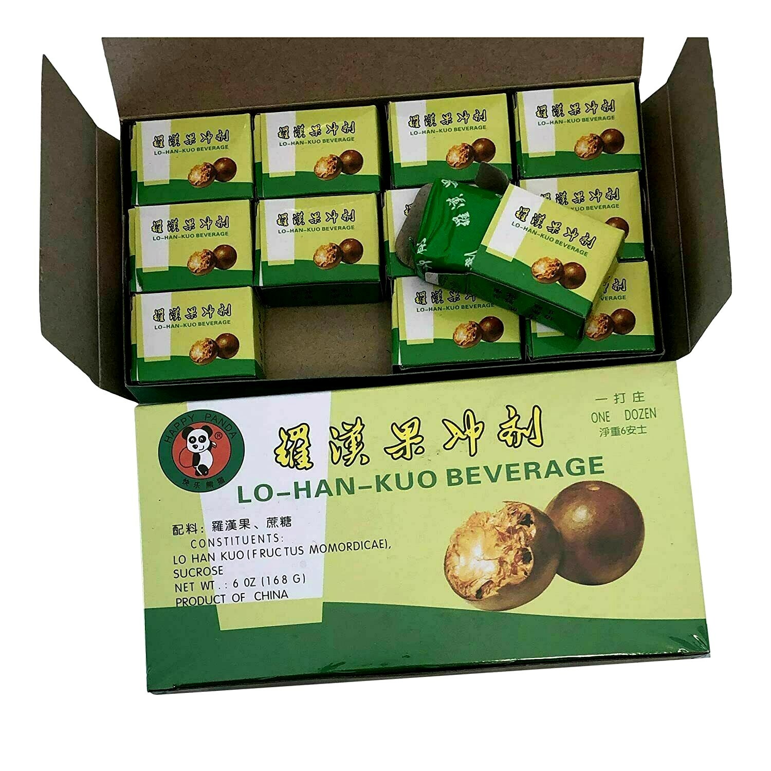 Lo Han Kuo Beverage 1 box = 12 Small boxes (6 oz), New Sealed Box