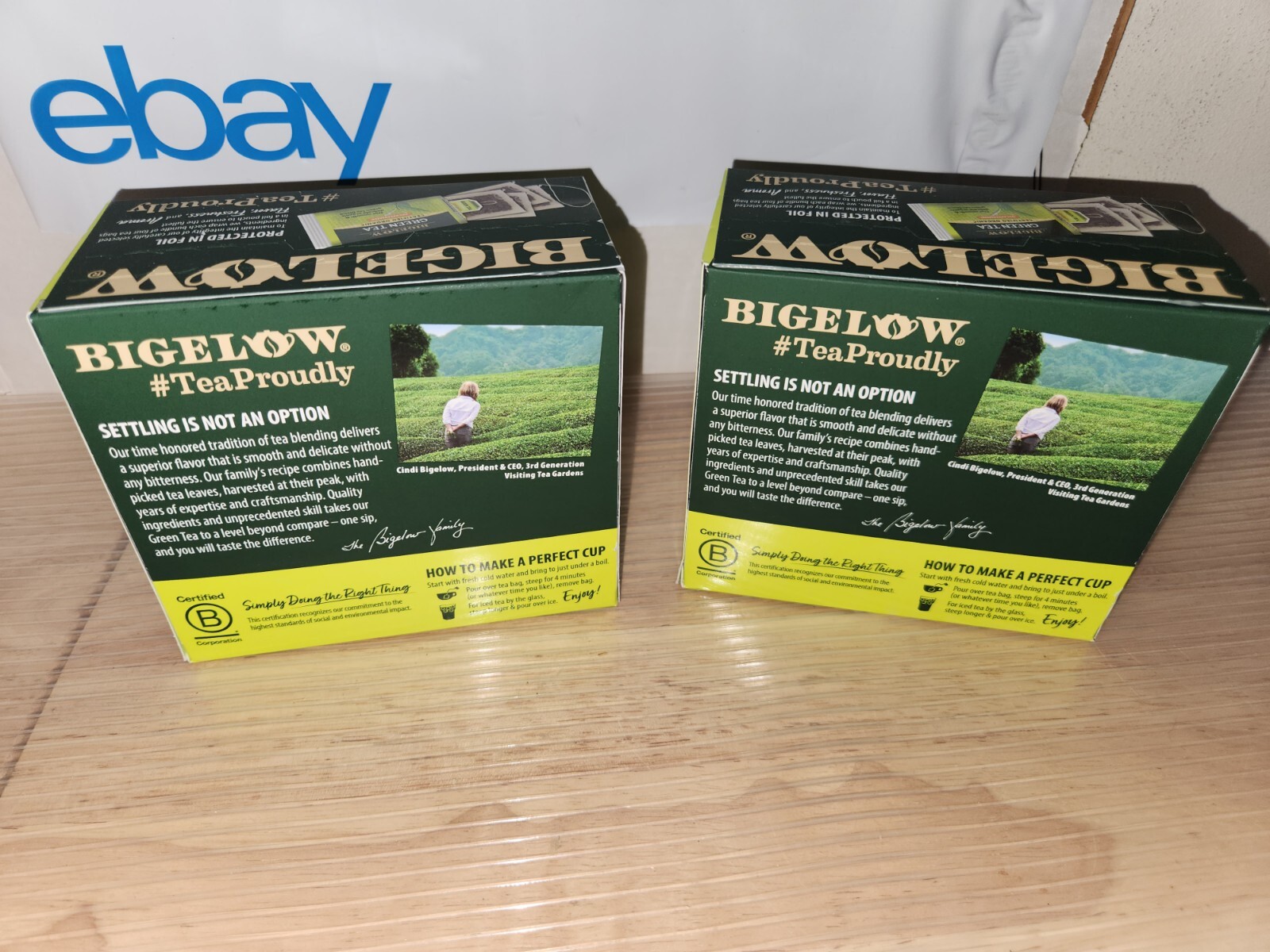 (2) Bigelow Organic Decaffeinated Green Tea | 40 Tea Bags Each | 1.73oz Lot Of 2