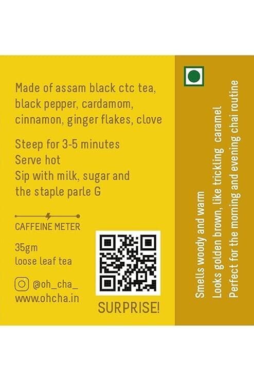 OH CHA – Masala Tea | Kadak CTC Tea with Natural Ingredients 35g.