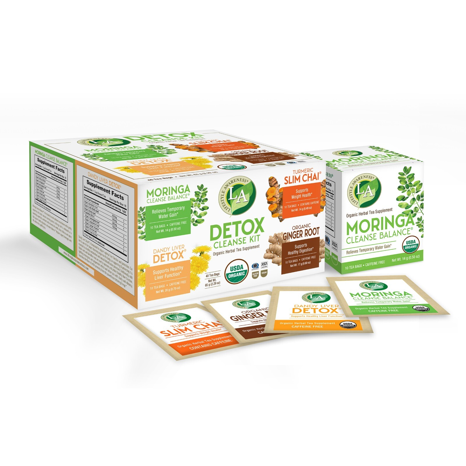 Lifestyle Awareness® Detox Cleanse Kit Organic Tea 40 Bags Healthy Lifestyle Tea