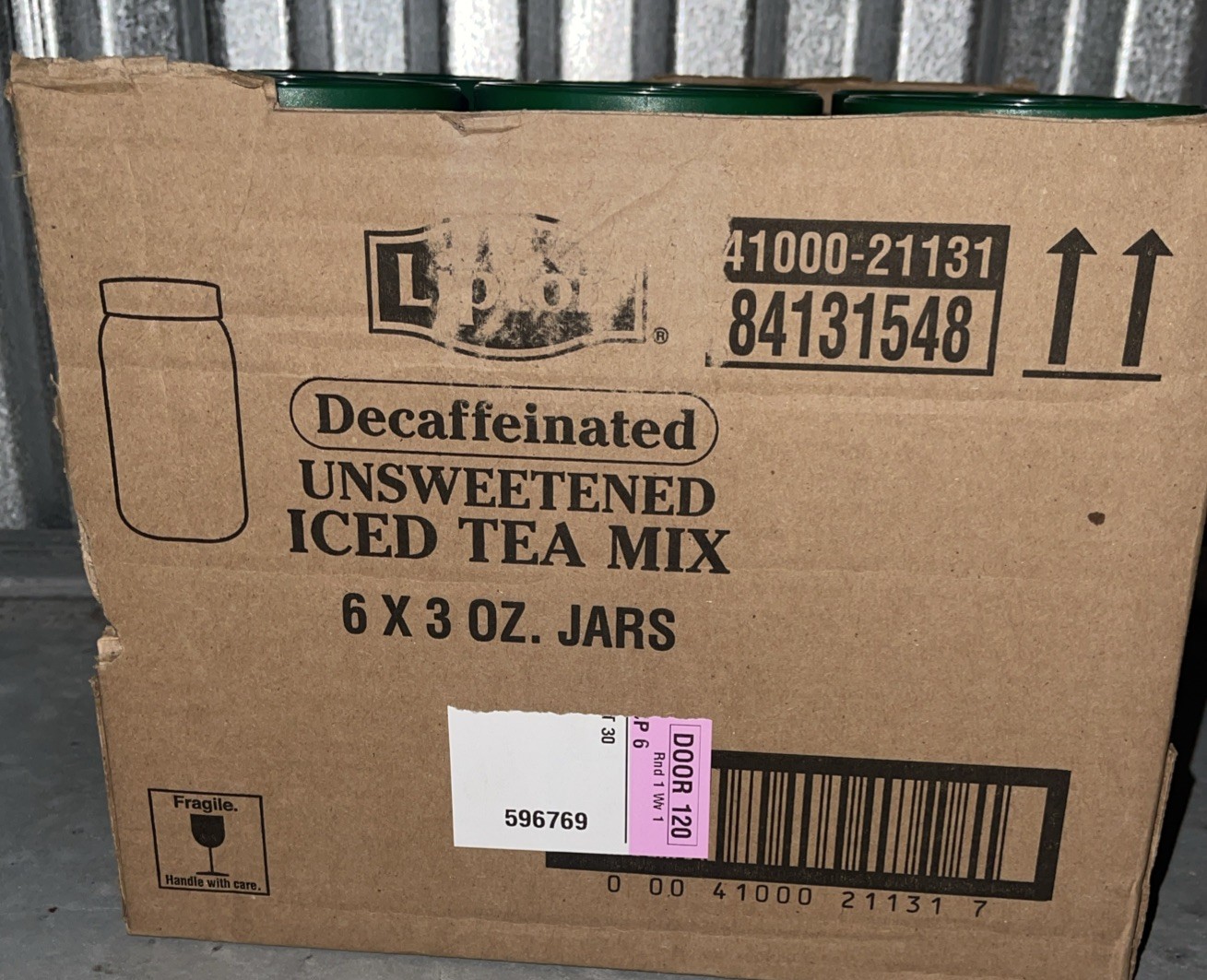 6 Lipton Instant Iced Tea Unsweetened Decaffeinated Makes 30 Quarts each SEALED