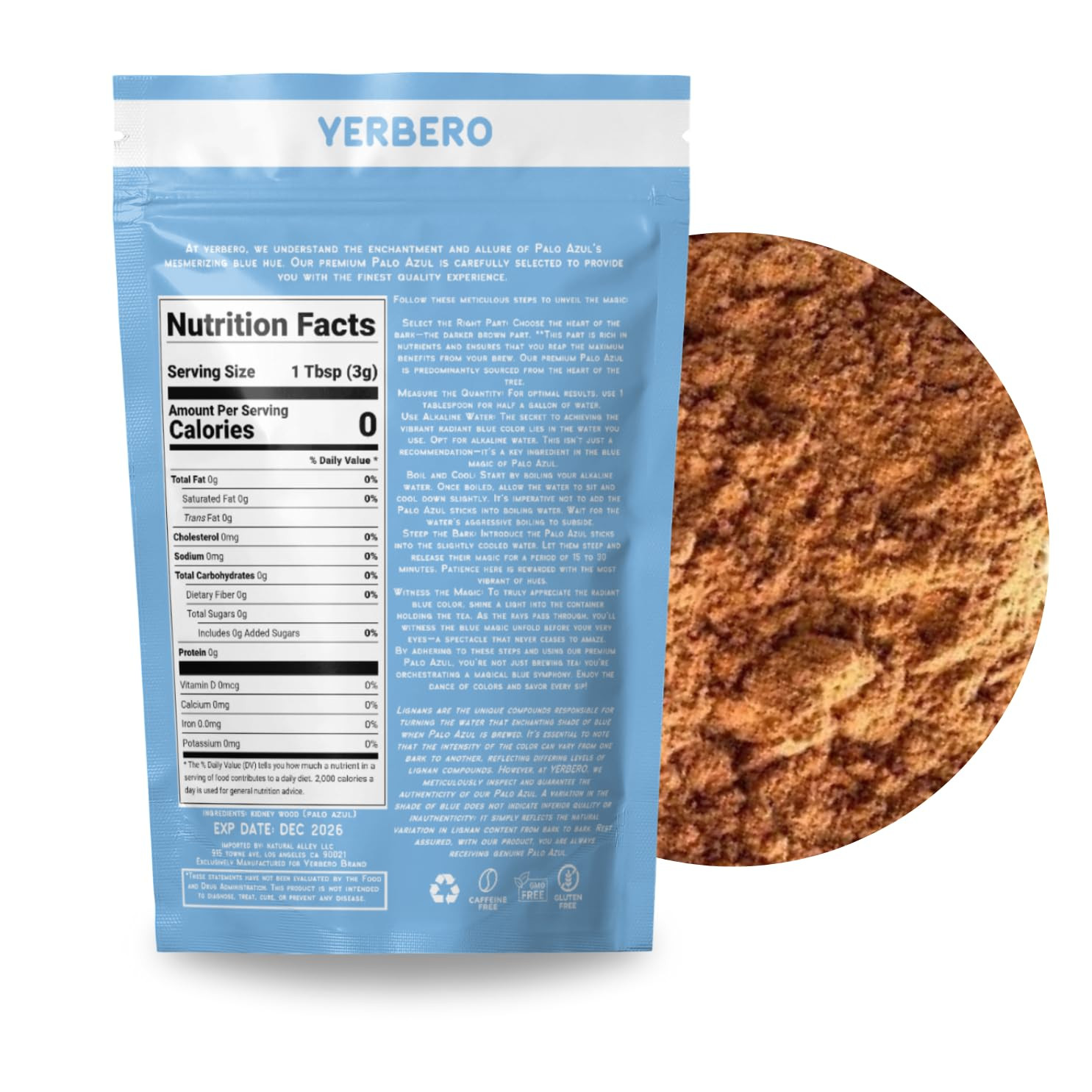 Yerbero – Premium Palo Azul 6Oz (170G) Powder Herbal Tea | Kidney Wood (Blue Sti