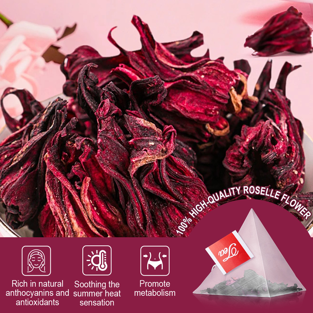 Organic Hibiscus Tea Bags, 100% Pure Dried Hibiscus Flower Tea, Te De Hibisco