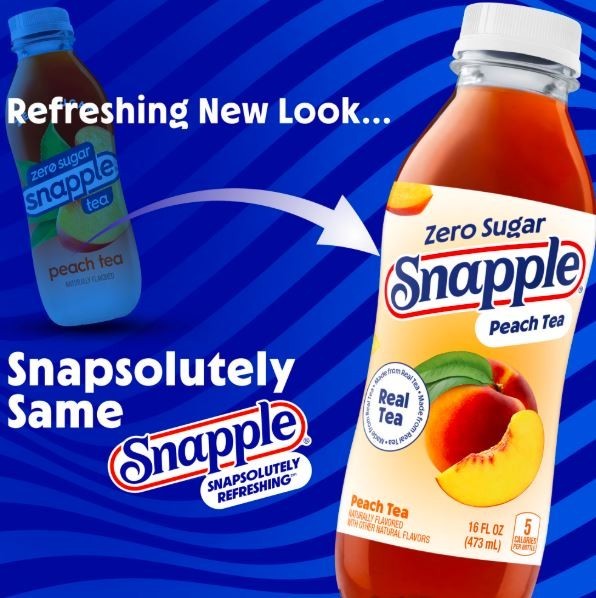 Snapple Zero Sugar Peach Tea, 16 fl oz Recycled Plastic Bottle (Pack of 6) x 2