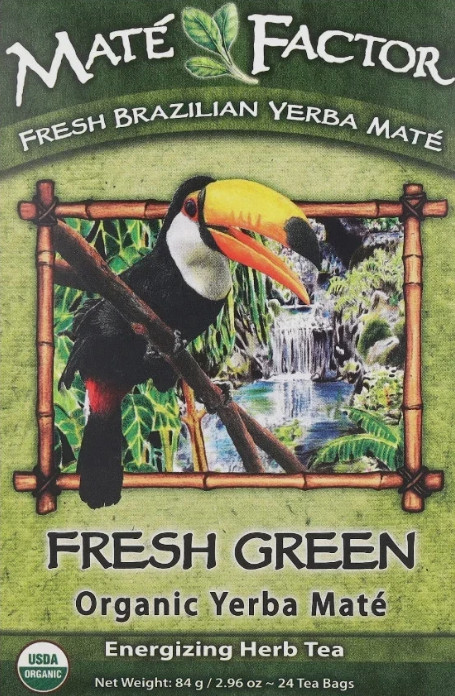 Mate Factor Fresh Green Organic Yerba Mate Energizing Herb Tea – 24 Tea Bags
