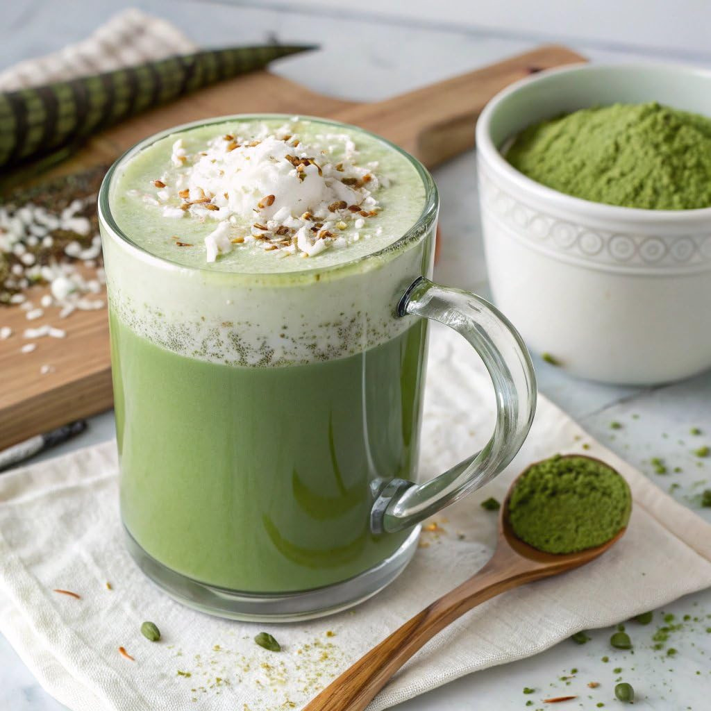 Grelim Mushroom Matcha Infused with 7 Superfood Mushrooms, MCT Oil, Coconut Milk