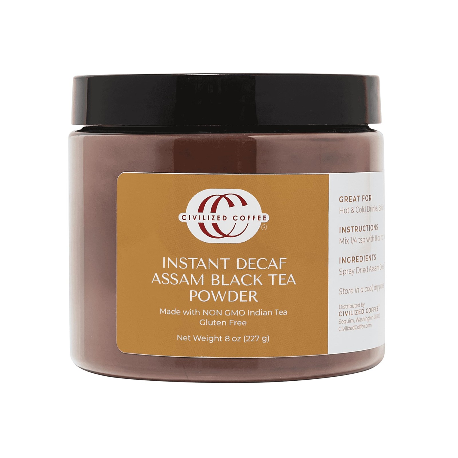 Instant Decaf Assam Black Tea , 8 oz