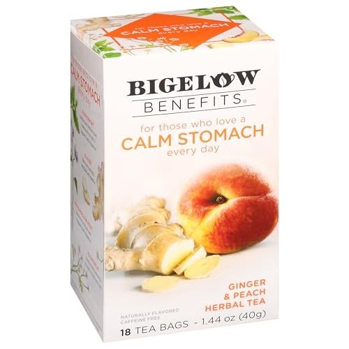 Bigelow Ginger & Peach Tea – 18 Bags Per Box – (1) Boxes = 18 Bags Total