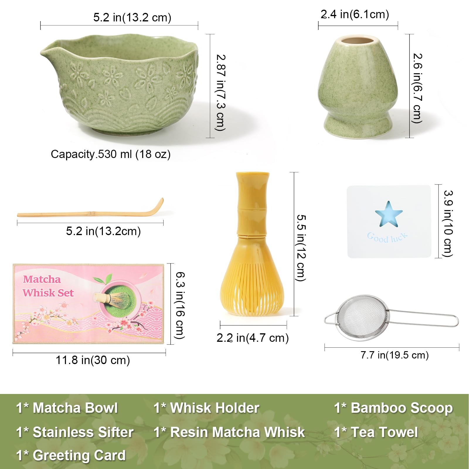 6pcs Matcha Whisk Set Includes Resin Matcha Whisk,Ceramic Matcha Bowl Set and…