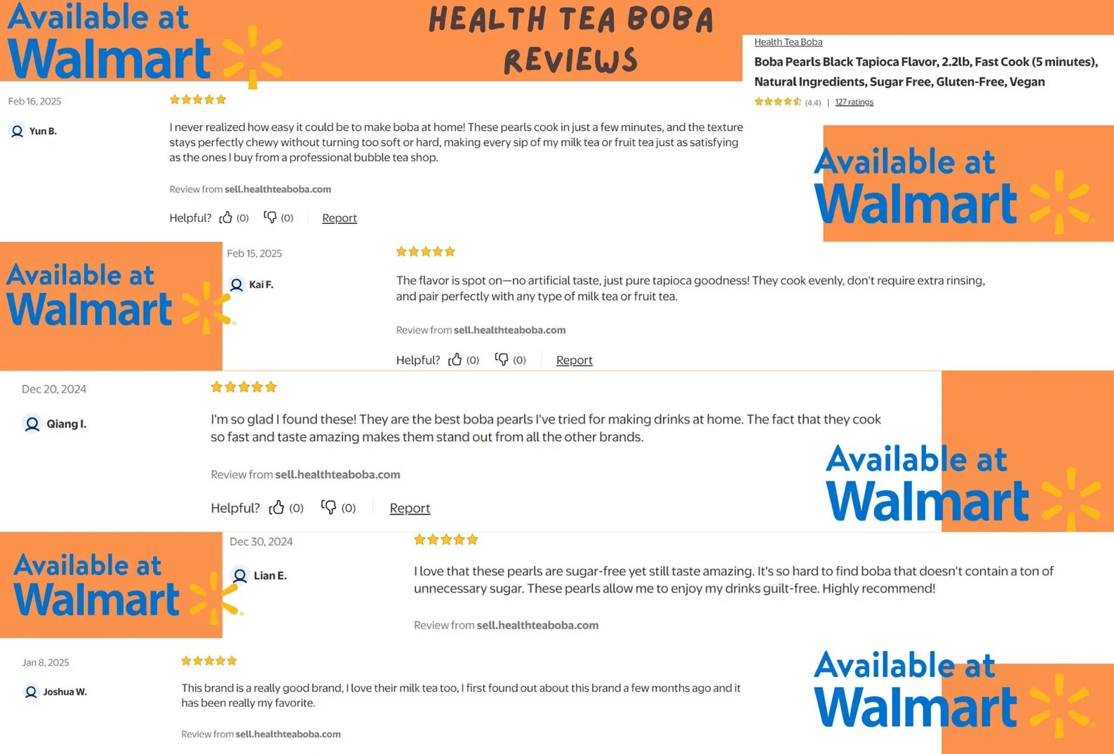 2.2LB Low Calorie 5-Min Cook Natural Sugar-Free Vegan Boba Pearls