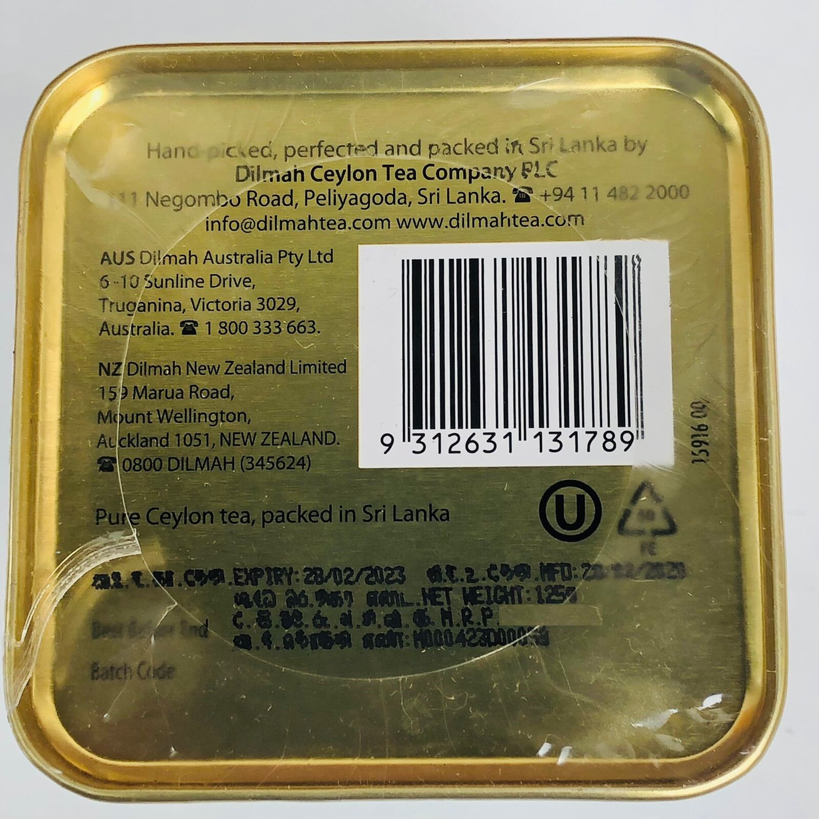 Ceylon Black Tea English Breakfast Dilmah 100% Natural Loose Leaf Single Estate