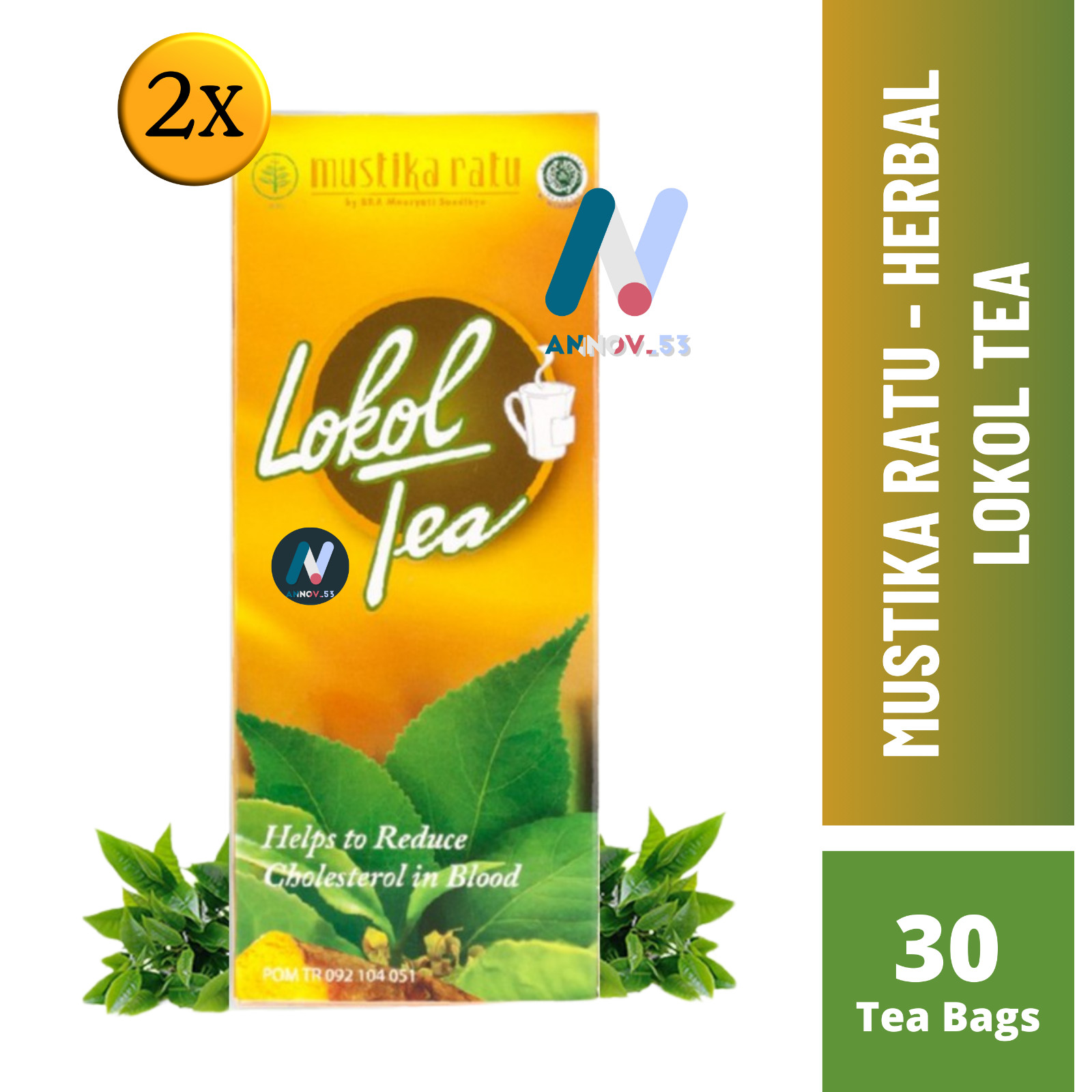 MUSTIKA RATU Lokol Tea Herbal Turmeric Curcumin Lower Cholesterol Healthy 2Pax