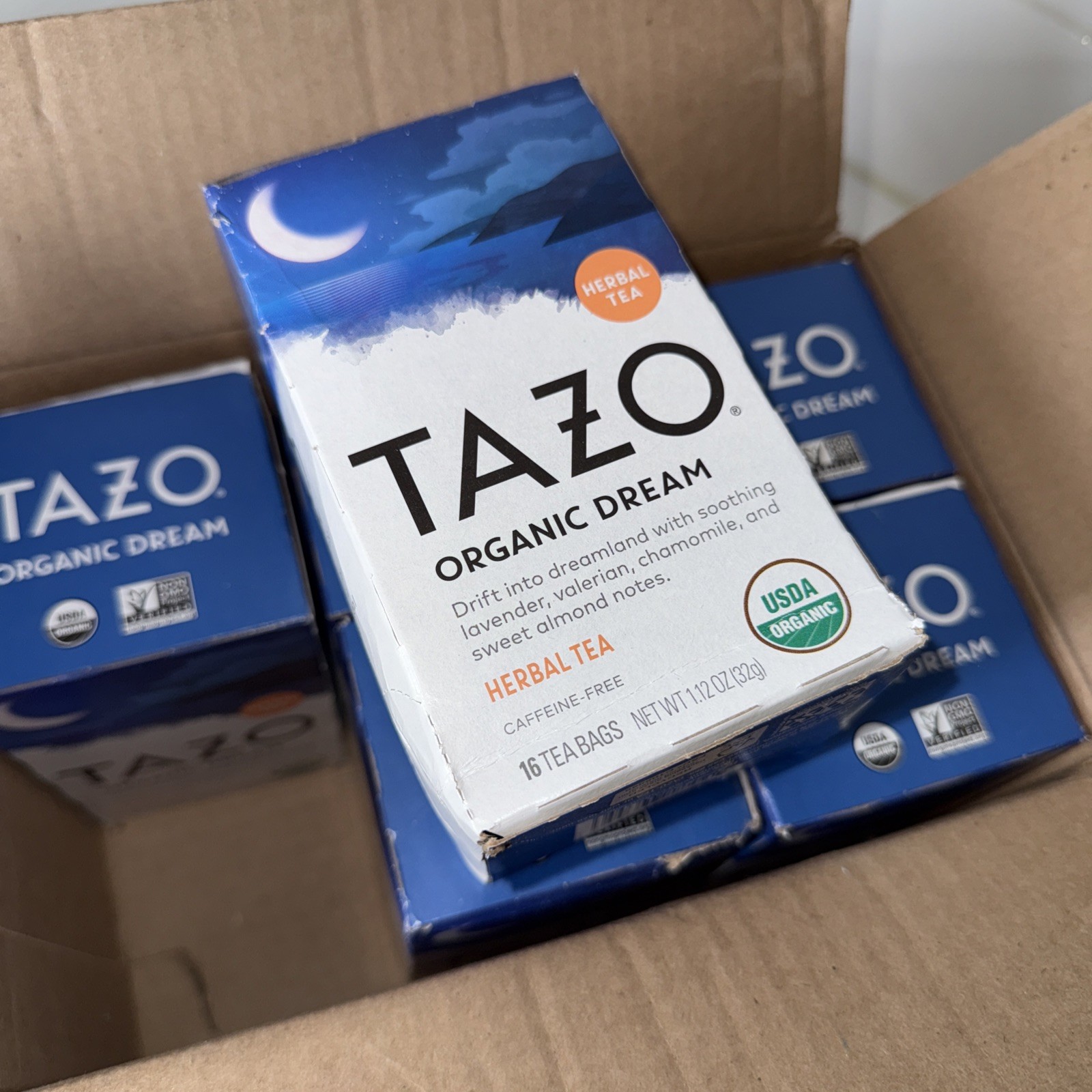 12x Tazo Regenerative Organic Dream Herbal Tea 16 Tea Bag Sleep New BB08/2027