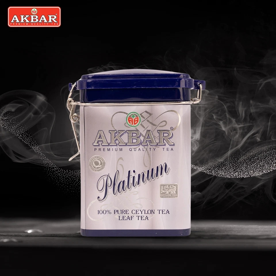 Akbar Platinum Black Tea 90g Collector’s Tin OP1 Grade Ceylon Loose Leaf Tea
