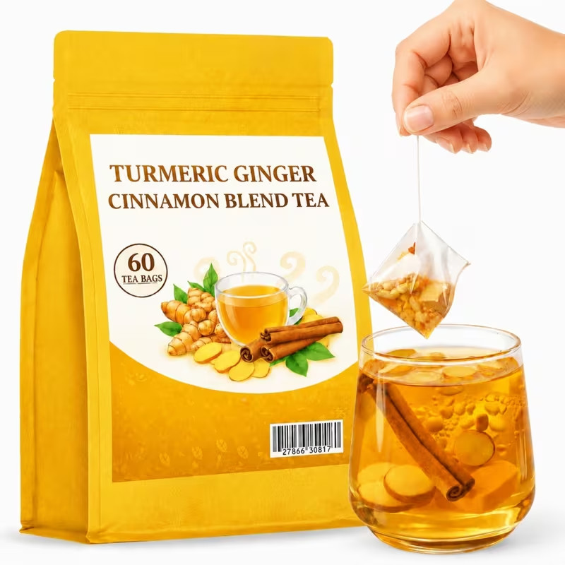 60 Turmeric Cinnamon Ginger Tea Bag, Turmeric Ginger Tea With Ceylon Cinnamon