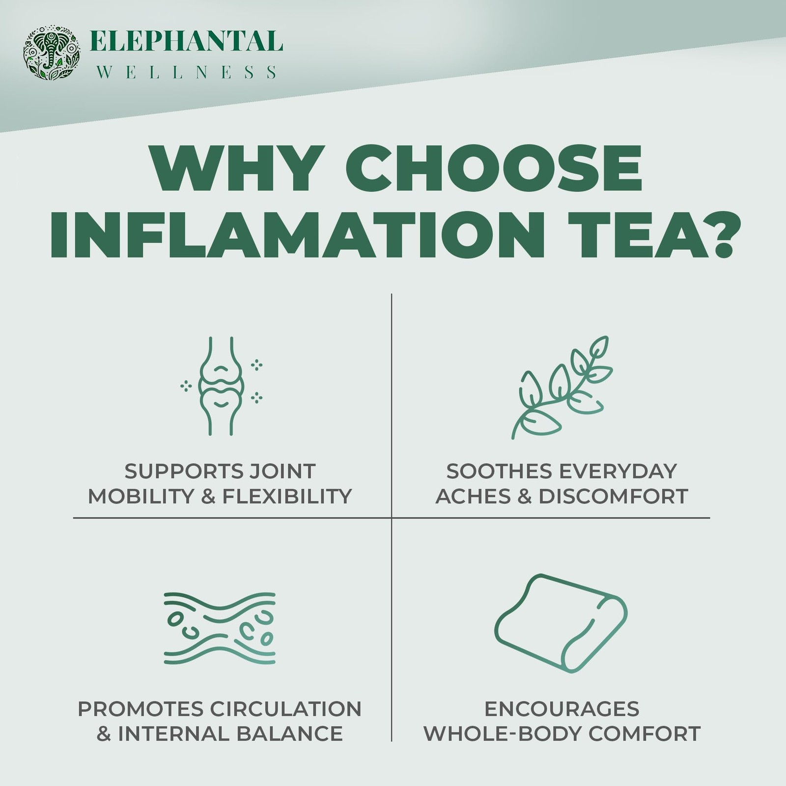 Elephantal Wellness Premium Inflammation Herbal Tea | Comfort & Mobility Blen…