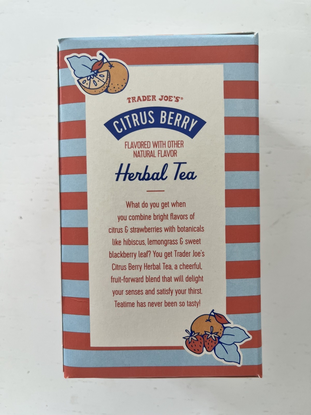 Trader Joe’s CITRUS BERRY Herbal Tea 20-Tea Bag Great Hot or Iced!