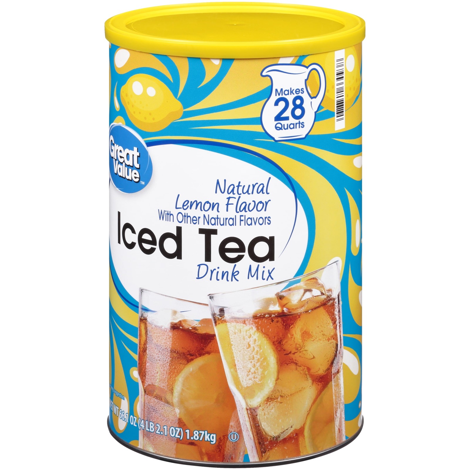 Great Value Natural Lemon Flavor Iced Tea Drink Mix, 66.1 oz