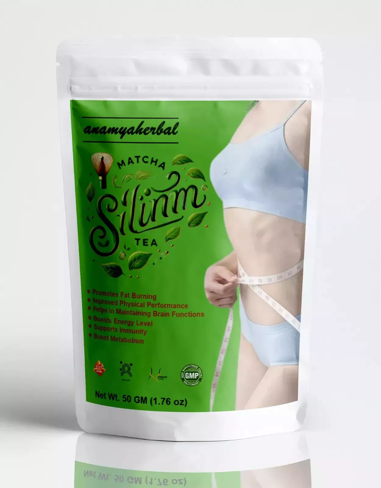 Matcha Slim Green Tea Weight Management High In Antioxidants Detoxifying (50gm)