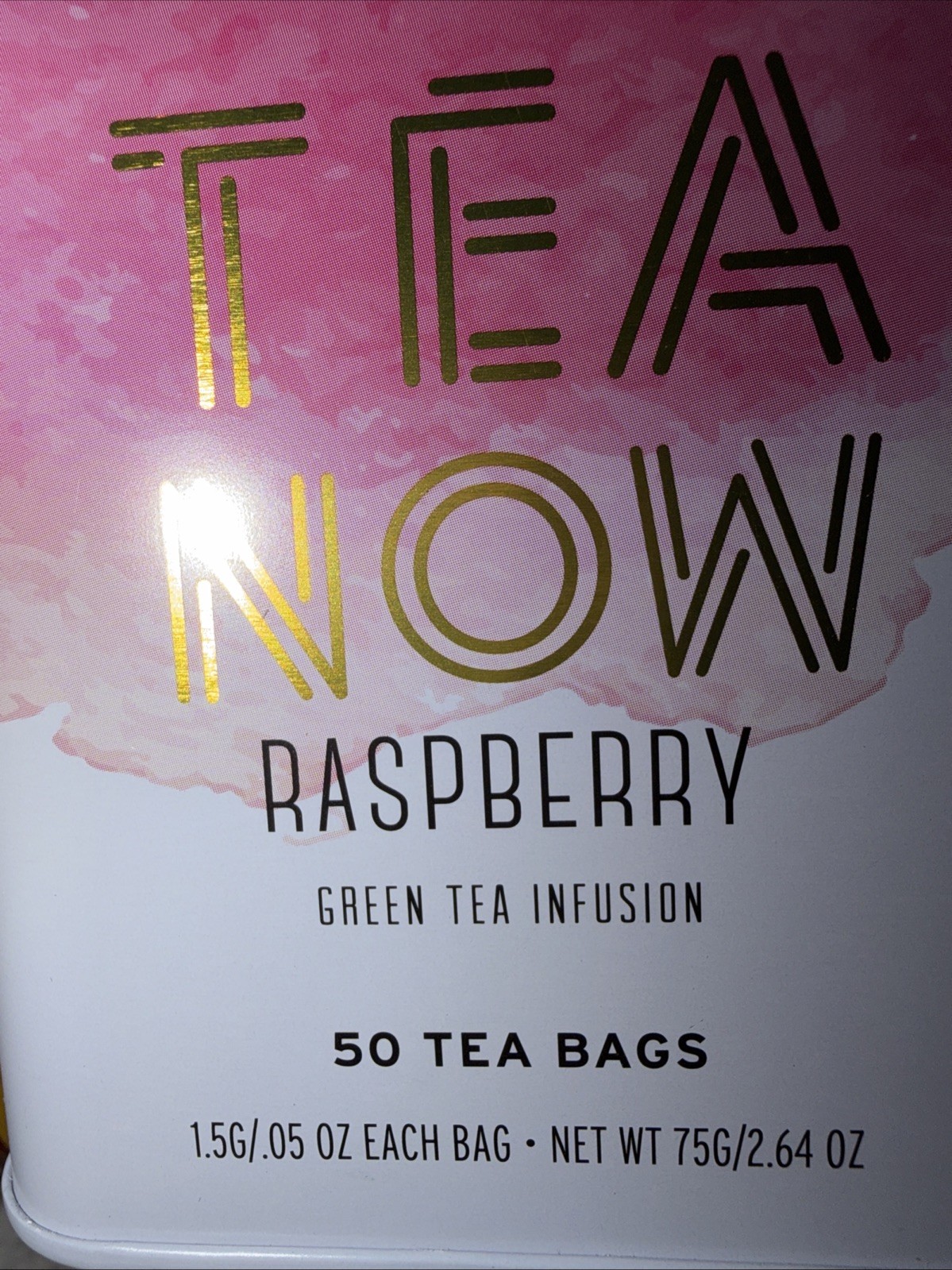 TEA NOW 💖 50 Tea Bags RASPBERRY GREEN TEA INFUSION 💖 BB: 11/2027
