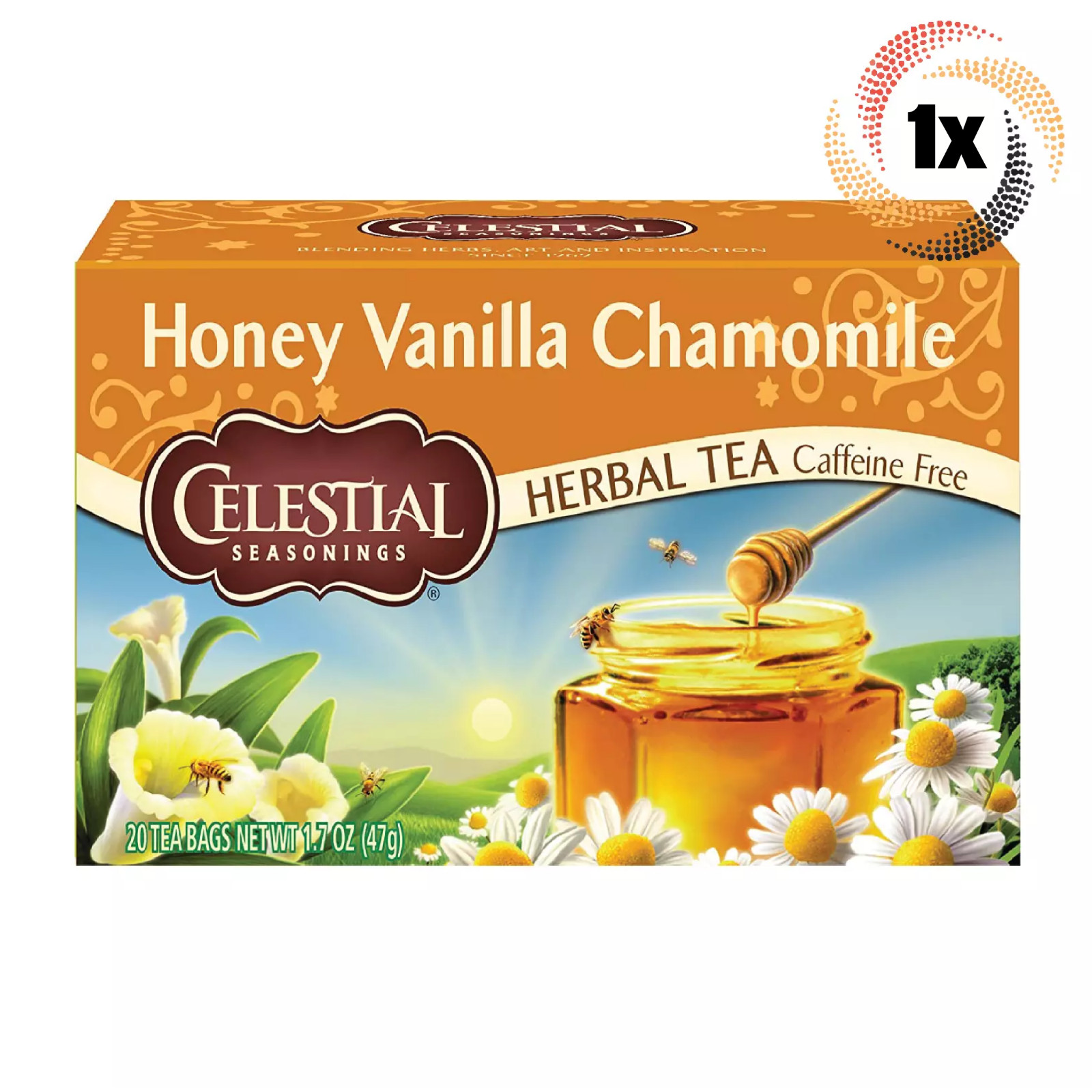 1x Box Celestial Honey Vanilla Chamomile Herbal Tea | 20 Bags Each | 1.7oz