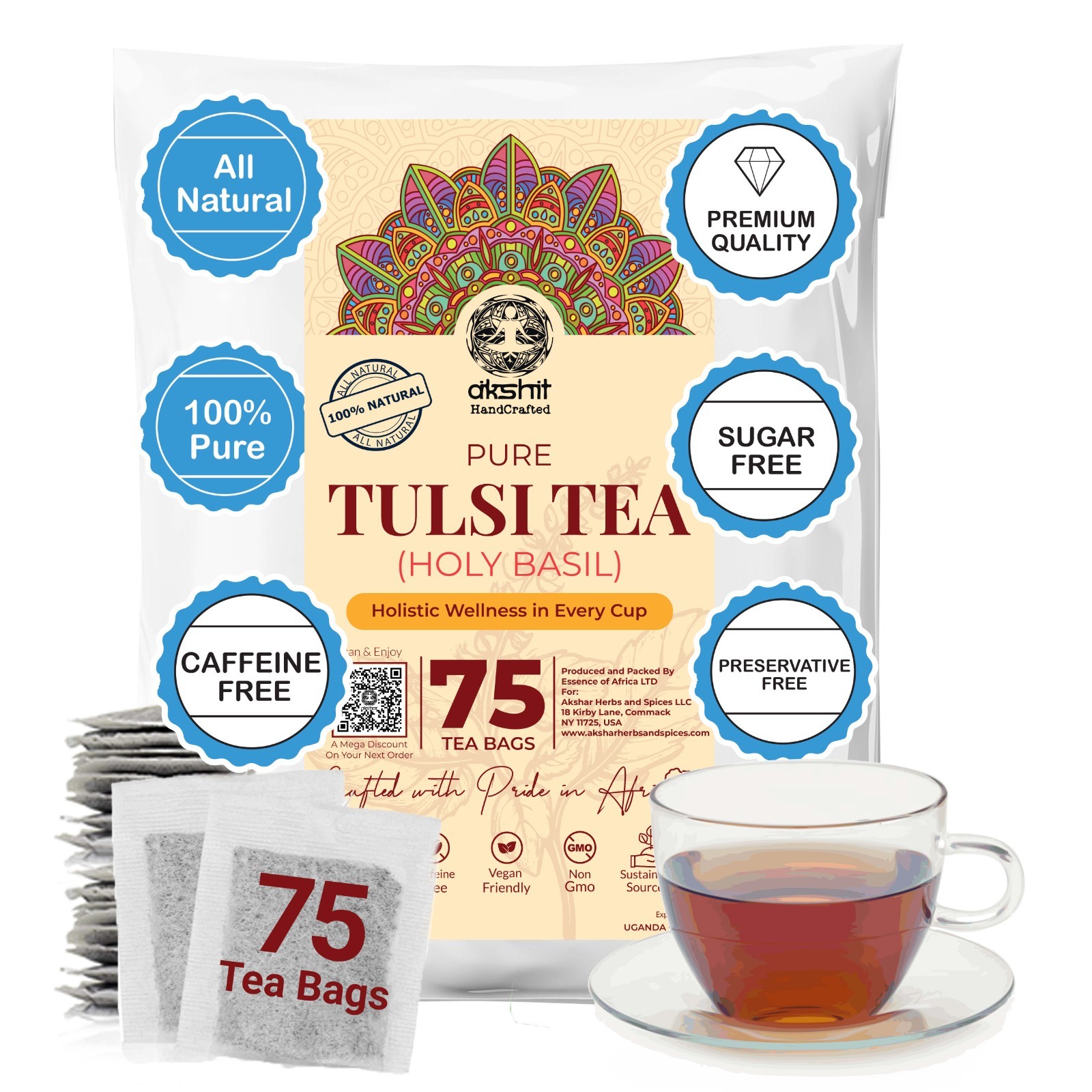 Organic Anti Stress Tea 80 Bags, Anxiety Tea For Stress Relief and Relaxation