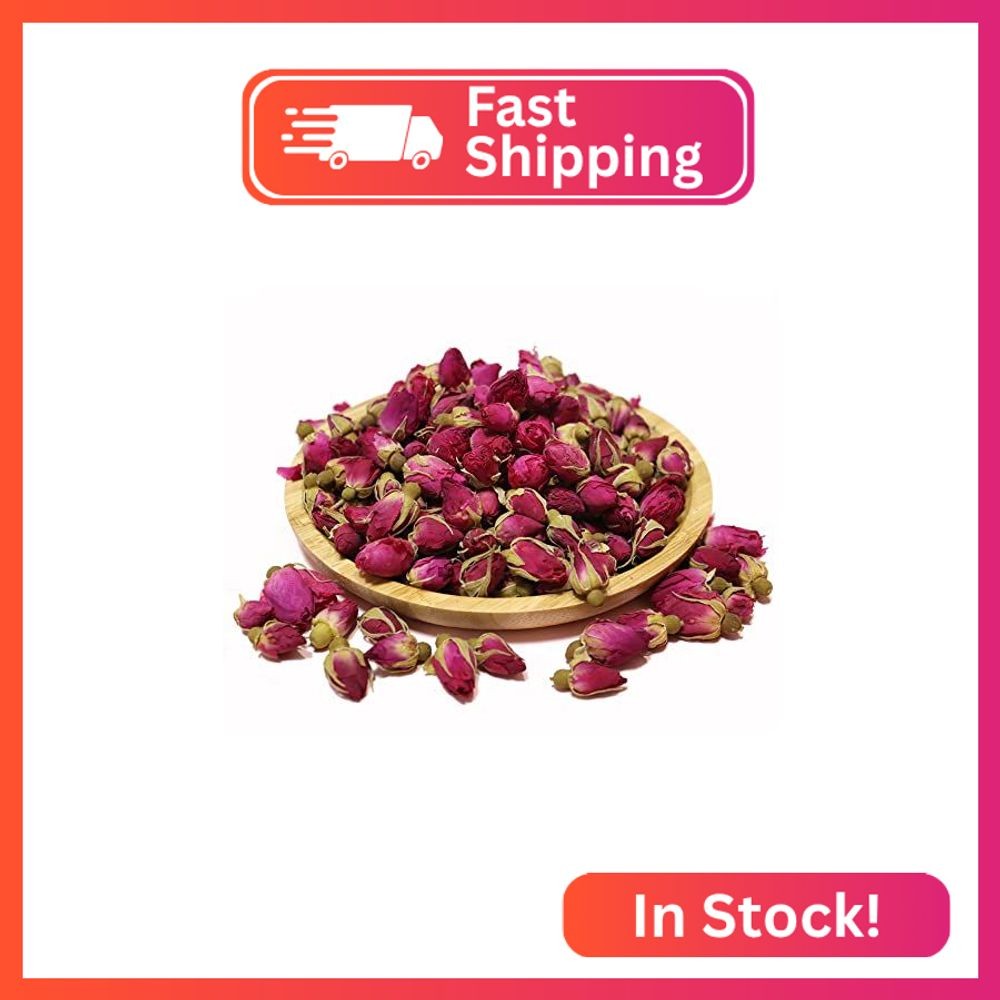 CoolCrafts Dried Rose Buds Bulk Natural Dry Rose Buds for Tea, Crafts, Cake Deco