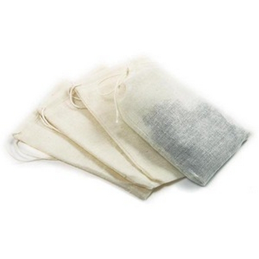 Set of 4 Cotton 5” Muslin Tea Brew Bags for Steeping teas, herbs, soups & more!