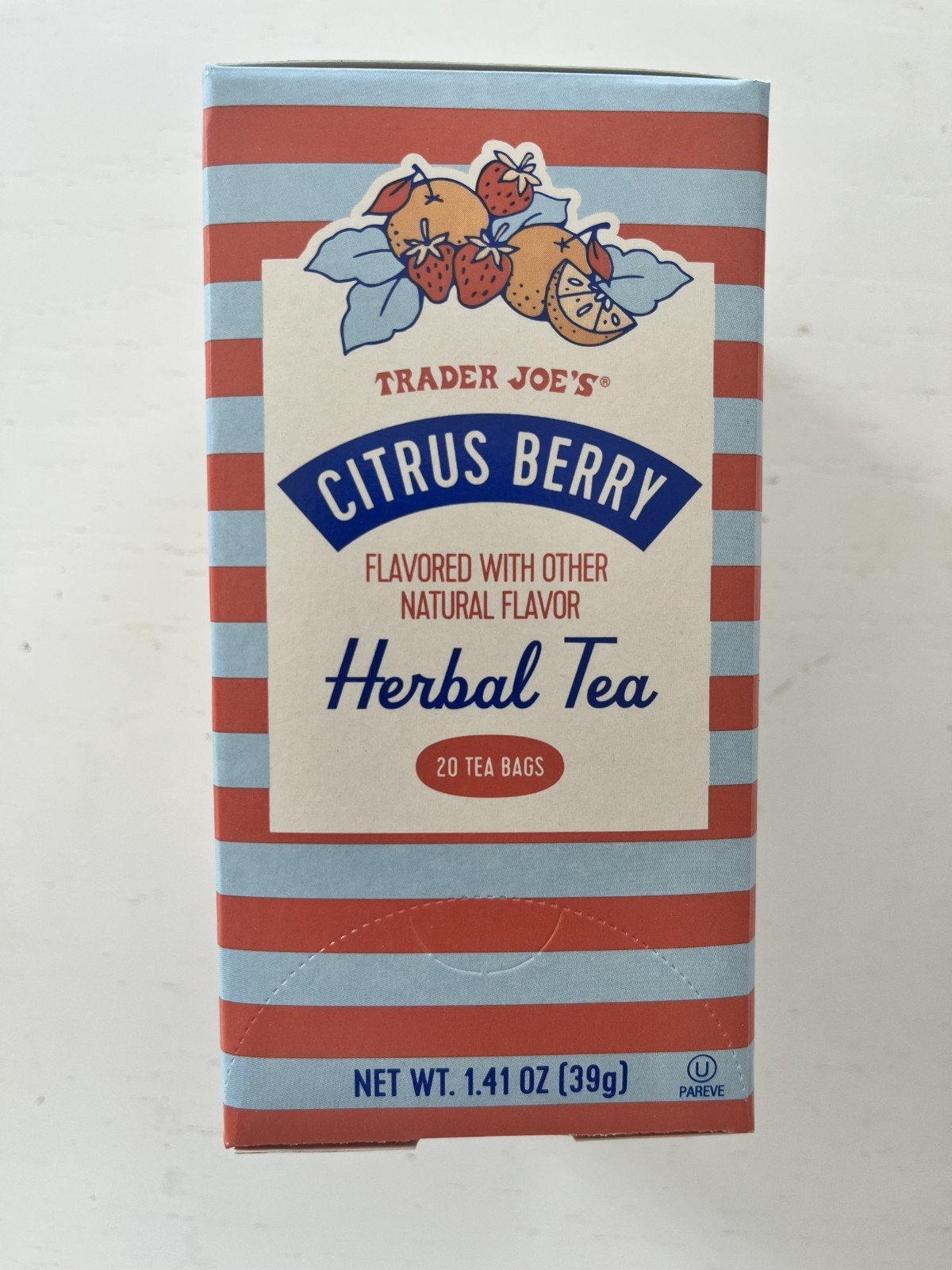 Trader Joe’s CITRUS BERRY Herbal Tea 20-Tea Bag Great Hot or Iced!